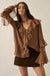 Romance Language Ruffled Chiffon Tie-Front Top