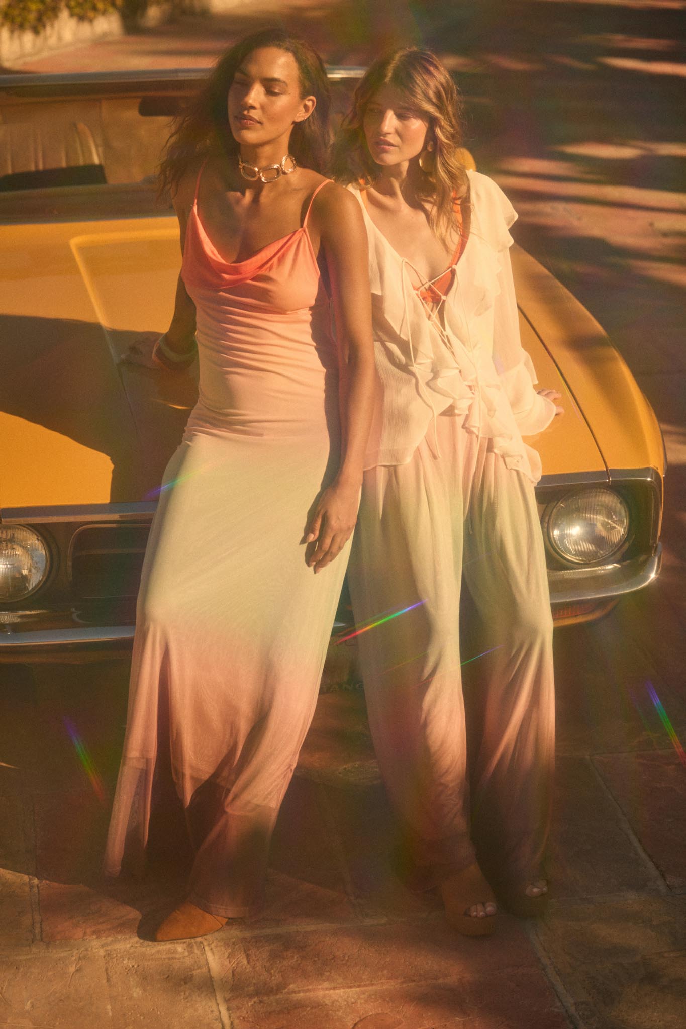 Romance Language Ruffled Chiffon Tie-Front Top - ShopPromesa