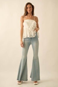 Frill Seeker Ruffled Floral Lace Babydoll Cami Top - ShopPromesa
