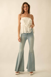 Frill Seeker Ruffled Floral Lace Babydoll Cami Top - ShopPromesa