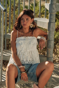 Frill Seeker Ruffled Floral Lace Babydoll Cami Top - ShopPromesa