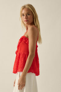 Frill Seeker Ruffled Floral Lace Babydoll Cami Top - ShopPromesa