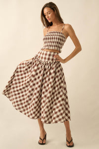 Sweet Surprise Gingham Plaid Smocked Cami Top - ShopPromesa