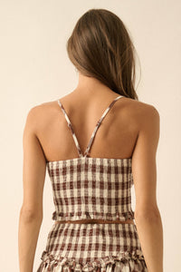 Sweet Surprise Gingham Plaid Smocked Cami Top - ShopPromesa