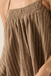Coast Line Striped Cotton A-Line Halter Top - ShopPromesa