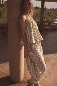 Coast Line Striped Cotton A-Line Halter Top - ShopPromesa