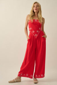 Shore Thing Sell-Embroidered Strapless Bandana Top - ShopPromesa