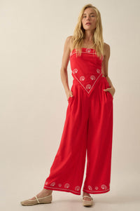 Shore Thing Sell-Embroidered Strapless Bandana Top - ShopPromesa