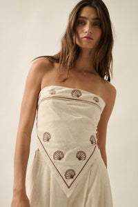 Shore Thing Sell-Embroidered Strapless Bandana Top - ShopPromesa