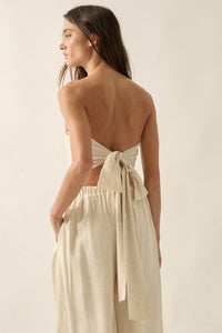Shore Thing Sell-Embroidered Strapless Bandana Top - ShopPromesa