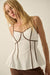 Breathe Easy Cotton Piping-Trim Peplum Cami Top - ShopPromesa