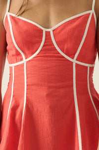 Breathe Easy Cotton Piping-Trim Peplum Cami Top - ShopPromesa
