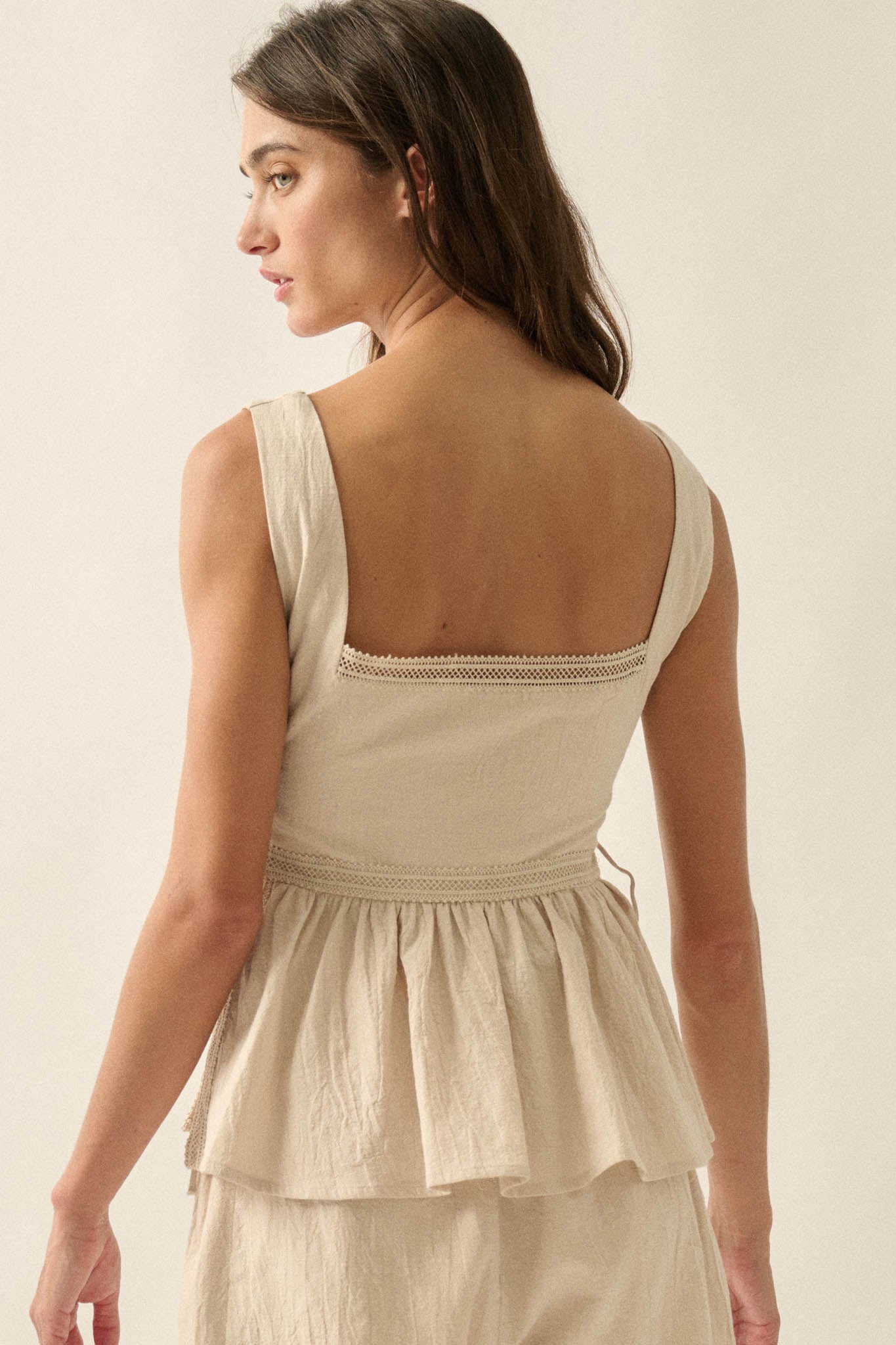 Petal Party Floral-Embroidered Babydoll Tank Top - ShopPromesa