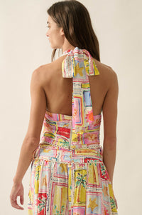 Almost Paradise Tropical-Print Cropped Halter Top - ShopPromesa