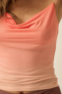 Sunset Glow Ombre Mesh Cowl-Neck Cami Top - ShopPromesa