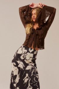 Frill Me Up Lace Ruffled V-Neck Bell-Sleeve Top - ShopPromesa