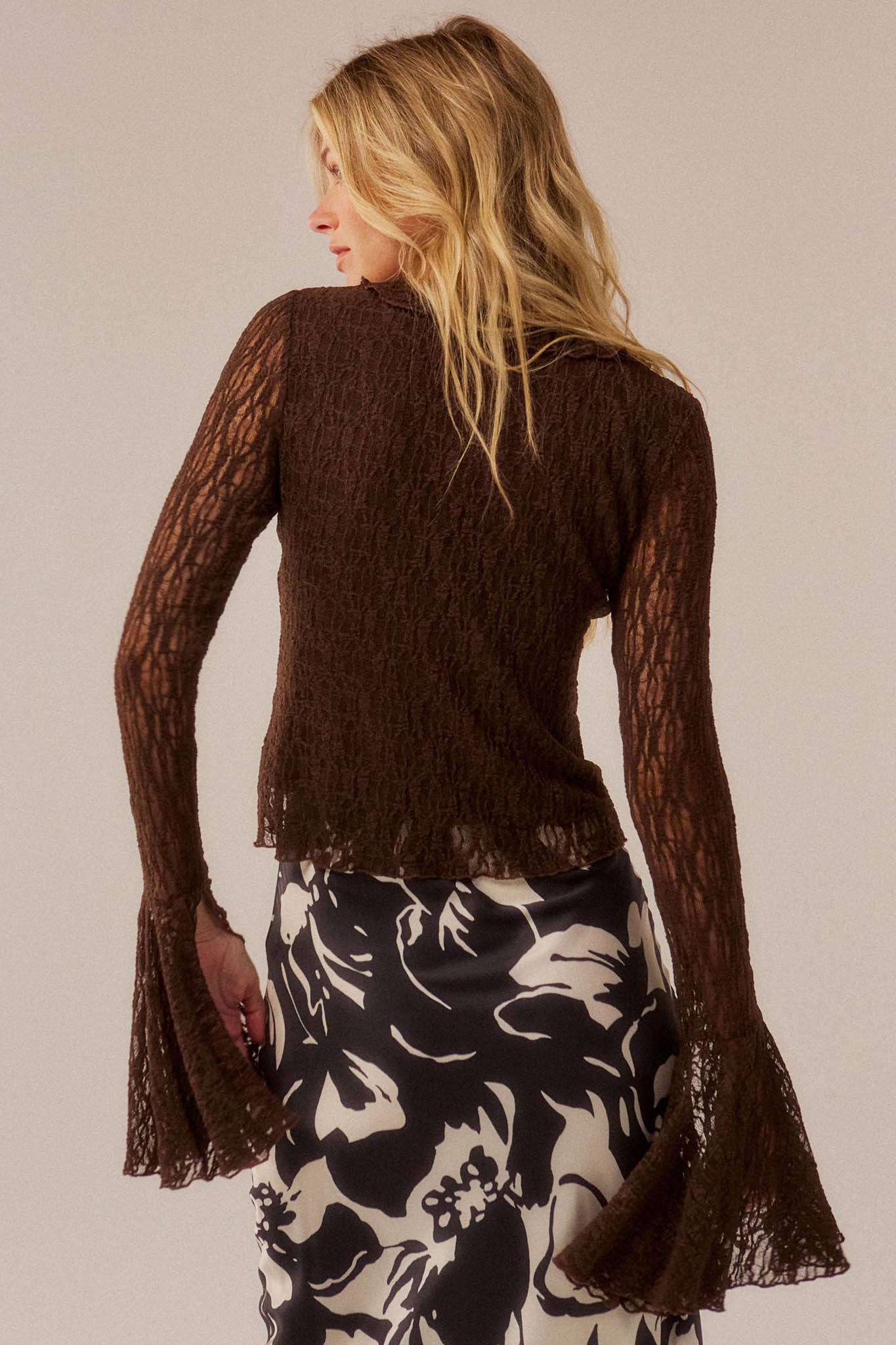 Frill Me Up Lace Ruffled V-Neck Bell-Sleeve Top - ShopPromesa