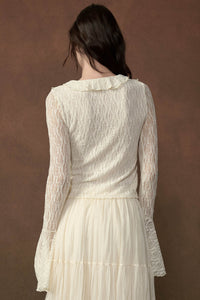 Frill Me Up Lace Ruffled V-Neck Bell-Sleeve Top - ShopPromesa