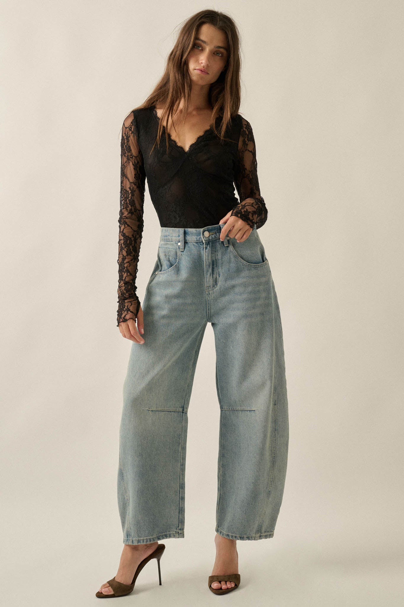 Secret Crush Floral Lace Sheer-Back V-Neck Bodysuit - ShopPromesa