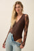 Secret Crush Floral Lace Sheer-Back V-Neck Bodysuit - ShopPromesa