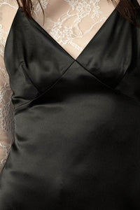 Silken Nights Satin Asymmetrical Mini Slip Dress - ShopPromesa