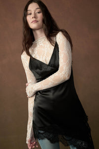 Silken Nights Satin Asymmetrical Mini Slip Dress - ShopPromesa