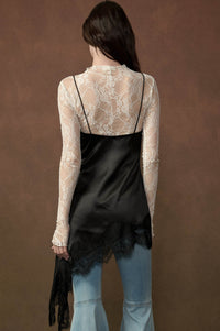 Silken Nights Satin Asymmetrical Mini Slip Dress - ShopPromesa