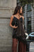 Silken Nights Satin Asymmetrical Mini Slip Dress - ShopPromesa