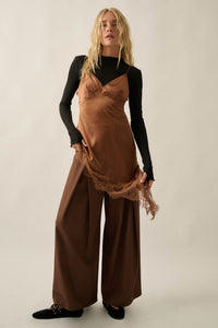 Silken Nights Satin Asymmetrical Mini Slip Dress - ShopPromesa