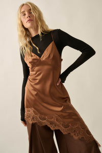 Silken Nights Satin Asymmetrical Mini Slip Dress - ShopPromesa