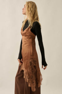 Silken Nights Satin Asymmetrical Mini Slip Dress - ShopPromesa