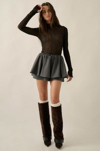 Dainty Daisies Sheer Floral Mesh Thumbhole Top - ShopPromesa