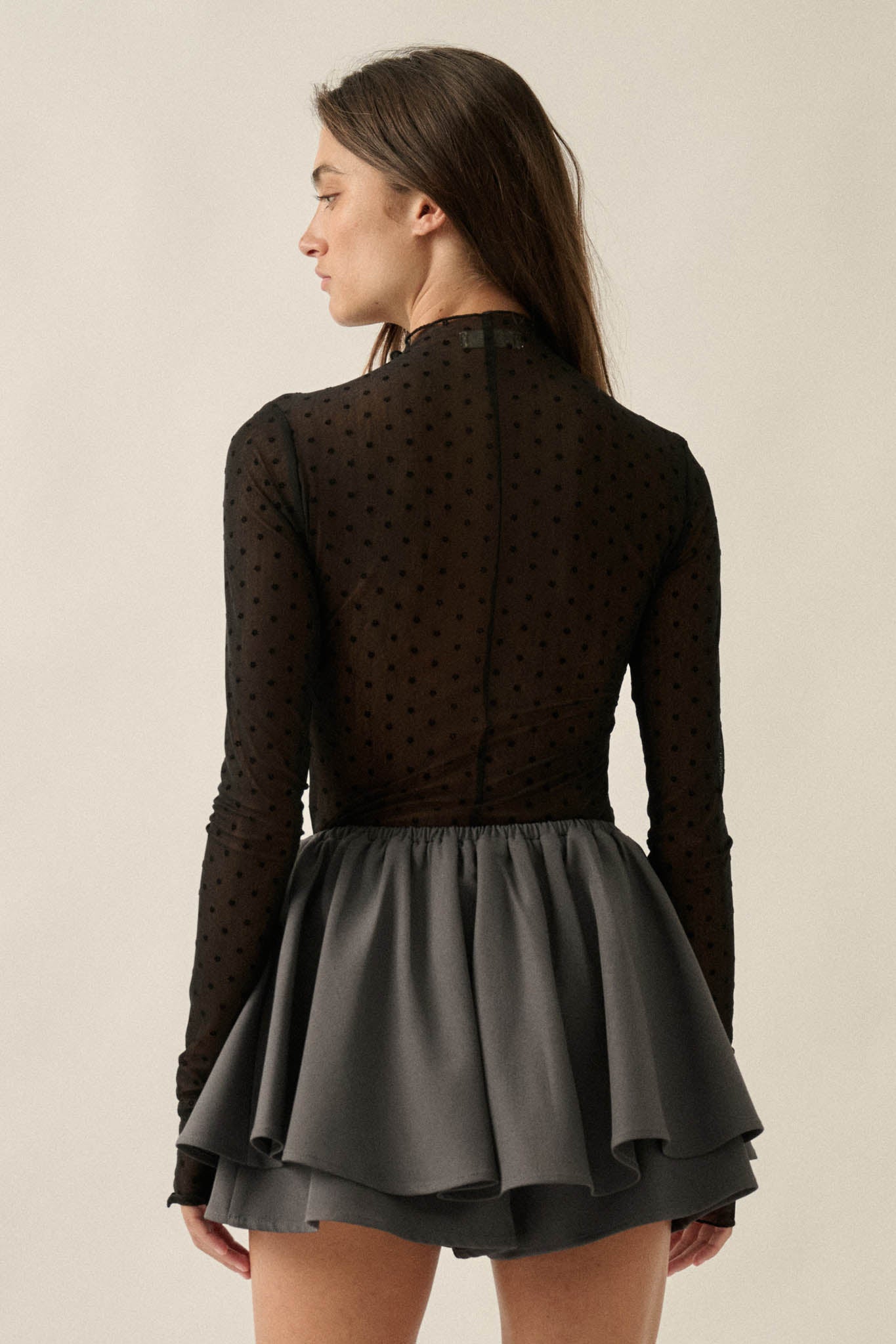 Dainty Daisies Sheer Floral Mesh Thumbhole Top - ShopPromesa