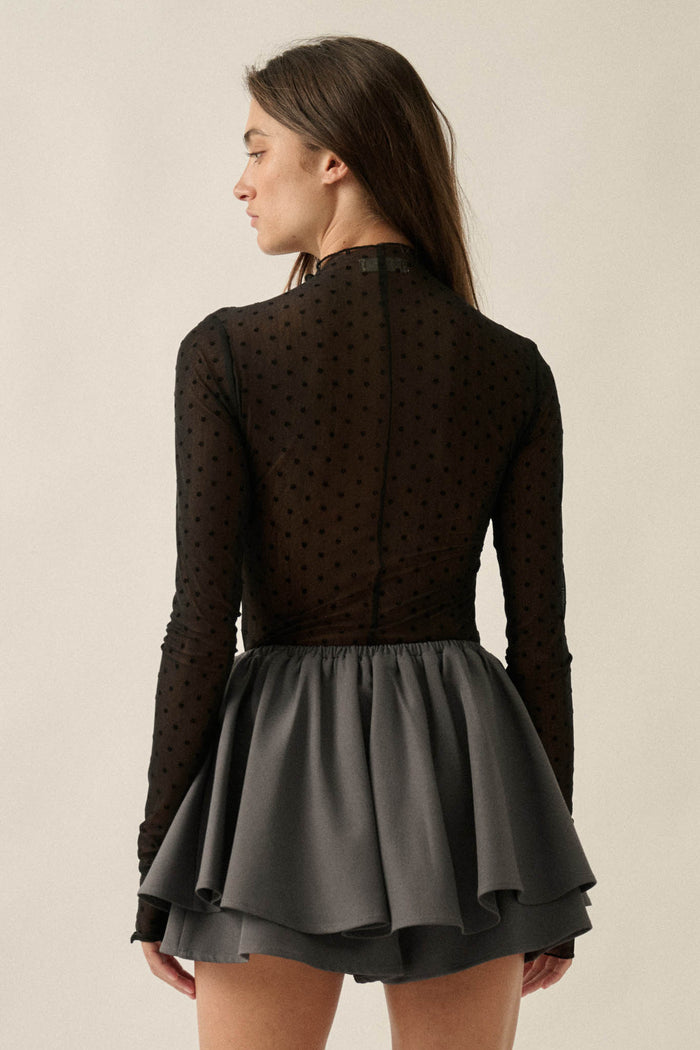 Dainty Daisies Sheer Floral Mesh Thumbhole Top - ShopPromesa