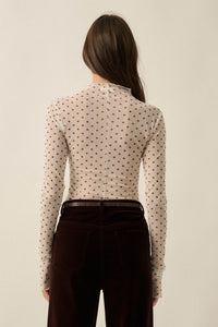 Dainty Daisies Sheer Floral Mesh Thumbhole Top - ShopPromesa