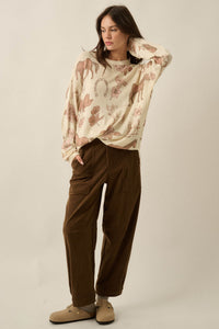 Ride the Range Western-Print Drop-Shoulder Sweater - ShopPromesa