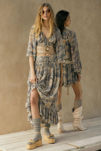 Dearest Love Floral Chiffon Cropped Peasant Top - ShopPromesa