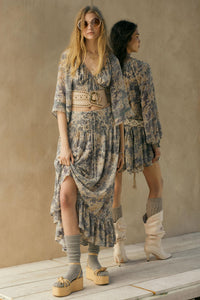 Dearest Love Floral Chiffon Cropped Peasant Top - ShopPromesa