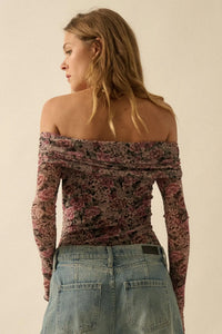 Poetic Petals Floral Mesh Foldover Bodysuit - ShopPromesa