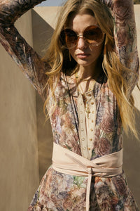 Valley Breeze Floral Mesh Henley Top - ShopPromesa