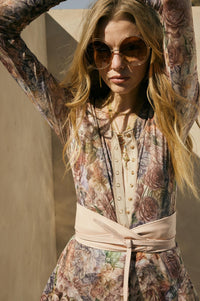 Valley Breeze Floral Mesh Henley Top - ShopPromesa