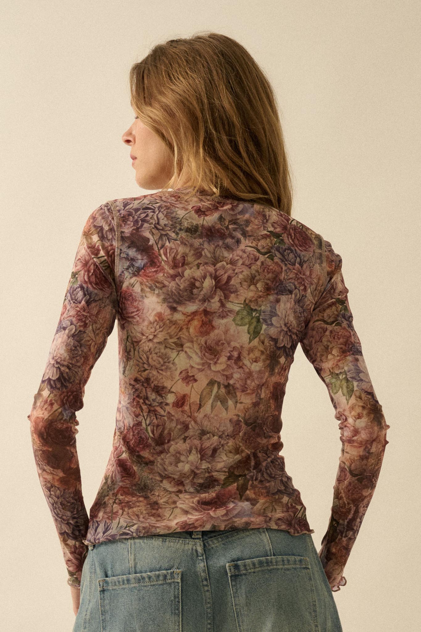 Valley Breeze Floral Mesh Henley Top - ShopPromesa