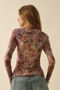 Valley Breeze Floral Mesh Henley Top - ShopPromesa