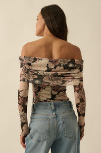 Night Garden Floral Mesh Foldover Bodysuit - ShopPromesa