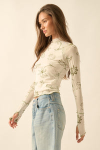 Sea You Later Nautical Mesh Layered Tie-Front Top - ShopPromesa