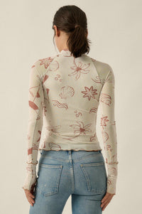 Sea You Later Nautical Mesh Layered Tie-Front Top - ShopPromesa