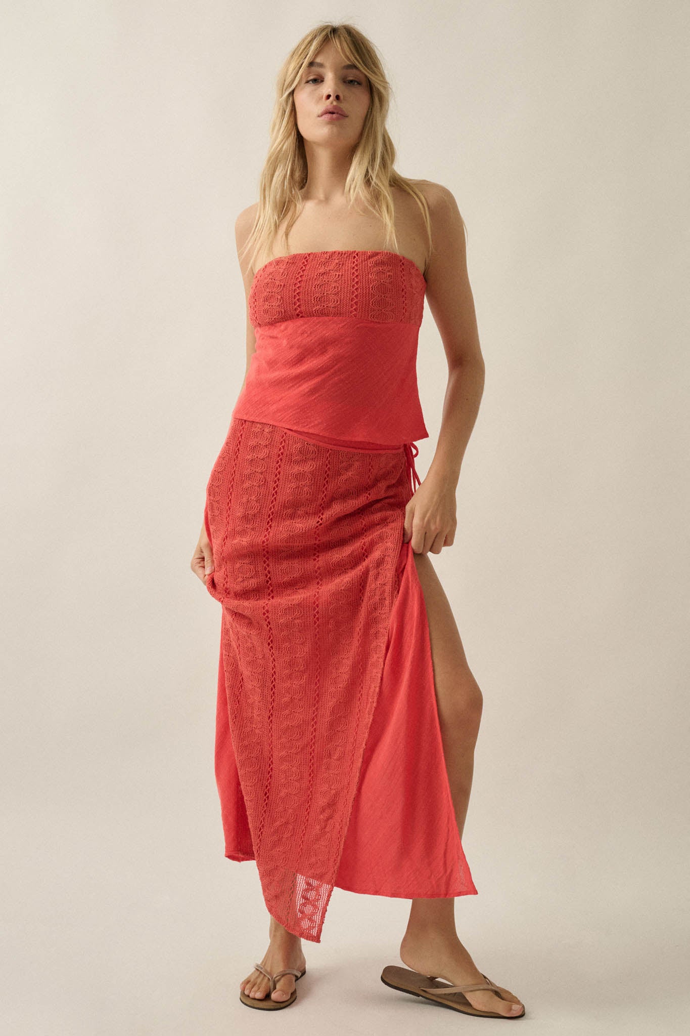 Easy Going Cotton Gauze and Lace Strapless Top - ShopPromesa