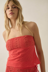 Easy Going Cotton Gauze and Lace Strapless Top - ShopPromesa