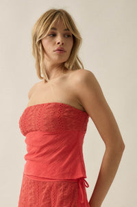 Easy Going Cotton Gauze and Lace Strapless Top - ShopPromesa