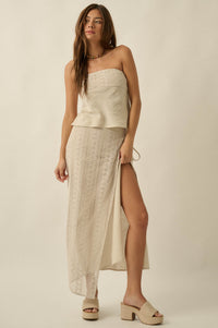 Easy Going Cotton Gauze and Lace Strapless Top - ShopPromesa